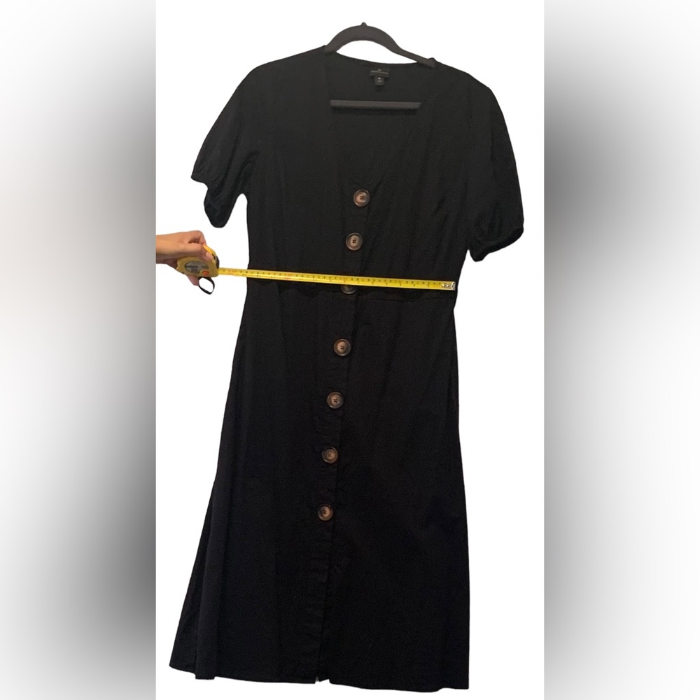 Worthington Dress Womens 6/M Black Buttons Up Front-Cotton - Picture 3 of 3